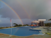 Rainbow over pool